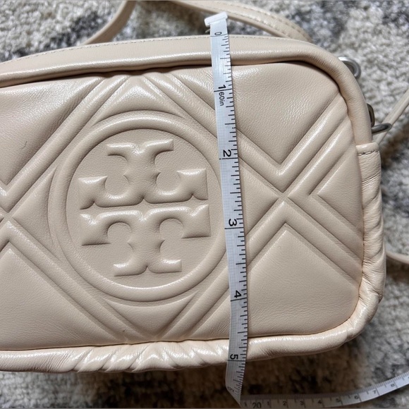 Tory Burch Perry Bombe Mini Puffy Logo Crossbody Bag in Cream - Picture 8 of 12